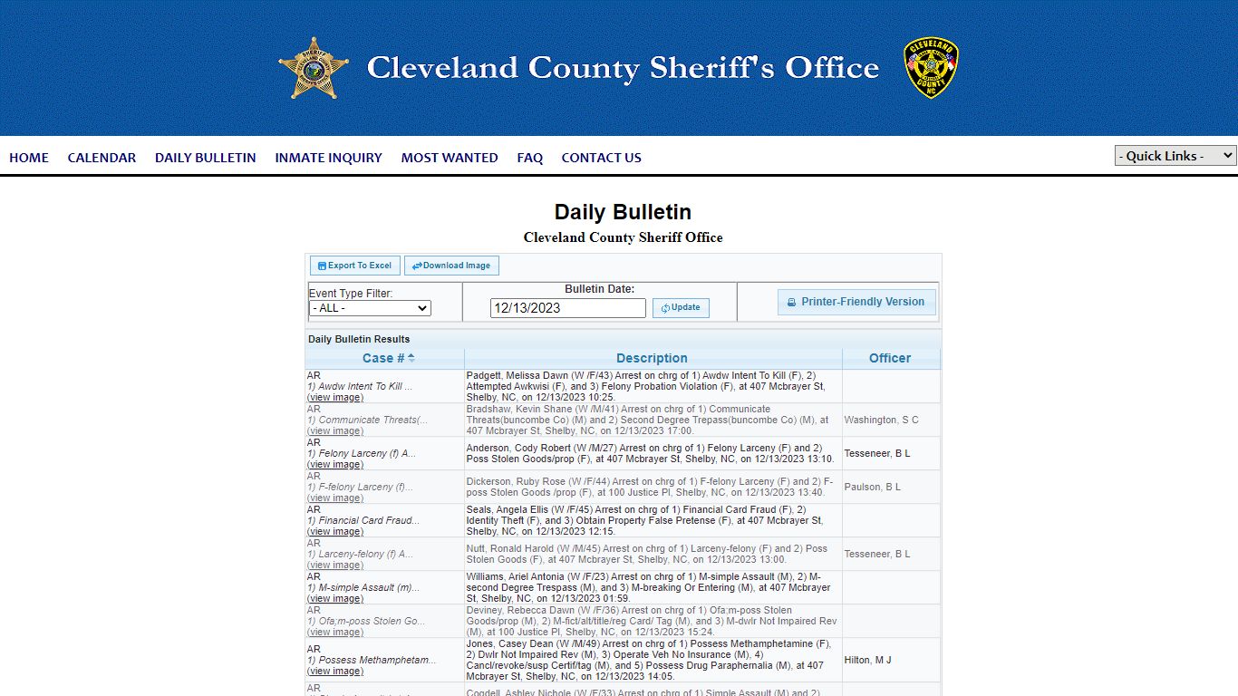 Cleveland County Sheriff Office P2C